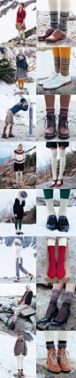 #lookbook# 日牌袜子tabio 2012冬季搭配目录，冬季用legging x 长袜做出层次