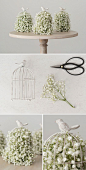 DIY Birdcage with baby's breath centrepiece | Confetti.co.uk | Vintage, bridecage, decor | #wedding: 