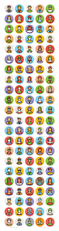 100人阿凡达矢量图标——人的角色100  People Avatar Vector Icons - People Characters《阿凡达》,《阿凡达》系列,《阿凡达》彩色图标,《阿凡达》图标,《阿凡达》的图标集,《阿凡达》形状,《阿凡达》符号,《阿凡达》矢量图标,化身的集合,彩色的《阿凡达》集,彩色头像,脸,脸,图标,人,《阿凡达》,人的脸,人图标集,形象,《阿凡达》,集人,矢量,矢量 avatar, avatar collection, avatar colored icons, avatar 