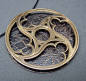 Cathedral Window Medieval Gothic Tracery Pendant in Brass, Copper, and silver by Gracebourne: 