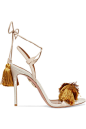 Aquazzura | x Johanna Ortiz 穗饰双色绒面革凉鞋 | NET-A-PORTER.COM