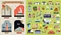 扁平化清新香港旅游美食建筑文化海报地图插画 EPS矢量设计素材-淘宝网