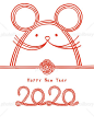 2020年 子年年賀状 水引きネズミ
