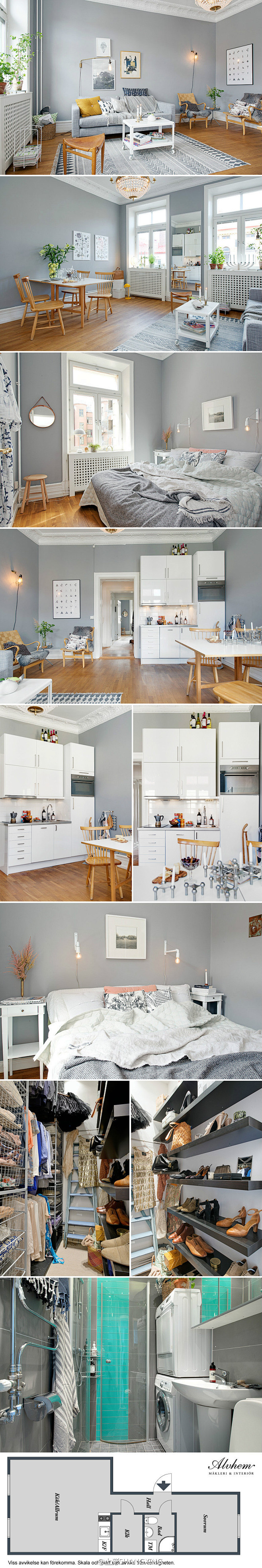 瑞典43平米古典混搭現代小公寓 | 欢迎...