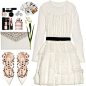 A fashion look from January 2014 featuring see through dress, ivory pumps and python print handbag. Browse and shop related looks.