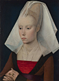 #绘画参考素材# 1460年代 女士肖像中世纪服饰##古典油画##文艺复兴#