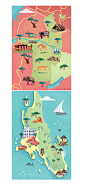 Illustrated maps for KLM Holland Herald magazine : These maps were designed for the KLM magazine Holland Herald.