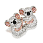 PLATINUM, ROSE GOLD, DIAMOND, COLORED DIAMOND AND BLACK ONYX BROOCH, GRAFF

Estimate: 10,000 – 15,000 USD

The embracing koalas set with numerous round diamonds weighing approximately 3.50 carats, the ears and arms accented by numerous round diamonds of p