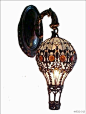 分享一组巴洛克风格热气球琉璃壁灯设计