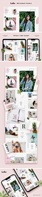 Instagram | 粉色照片板式排版社交媒体帖子 - 设汇