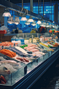 AI数字艺术超市新鲜肉类生鲜货架摄影图-众图网