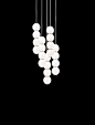 LED satin glass pendant lamp PEARLS 5 by Formagenda