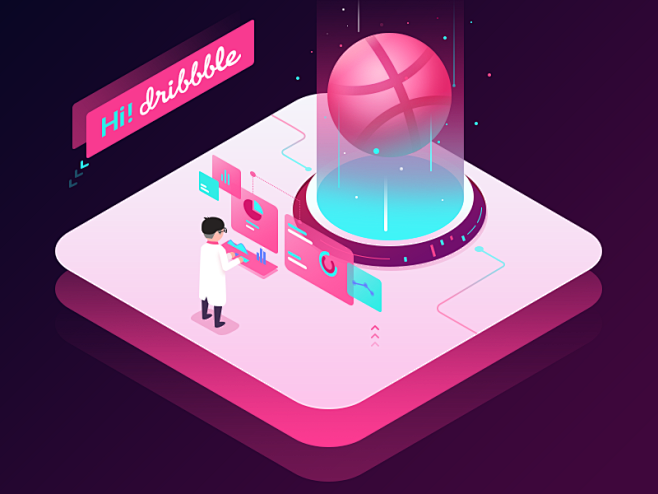 Hi Dribbble : Hi,Dri...