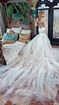 galia lahav bridal spring 2017 cap sleeves split sweetheart lace mermaid wedding dress (rihanna) bv illusion lowback long train #时尚新娘# #蕾丝控# @成都上锦婚纱定制