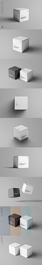 方形包装盒设计效果图样机模板 Square Package Box Mockup