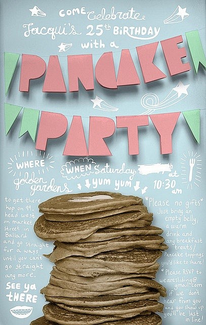 pancake party invite...