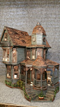 Would make an awesome Lemony Snicket/Count Olaf house!! Greggs Miniature Imaginations. Haunted house made from cardboard