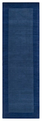 Solid/Striped Mystique Hallway Runner 2'6"x8' Runner Blue Area Rug transitional-hall-and-stair-runners