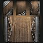 金属边框与木质背景图片