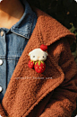 SPROUT手工羊毛毡草莓小白胸针-萌-淘宝
