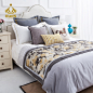 北欧现代简约多件套床上用品黄灰色装饰别墅样板房间软装床品十件-淘宝网