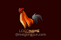 【公鸡】渐变多彩动物LOGO商标矢量素材 Logo illustration gradient colorful style :  