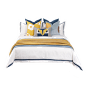 样板房床上用品现代简约橙黄蓝色儿童房男孩房样板间软装床品高端-淘宝网