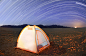 Meteors and Star Trails Over the Blackrock Desert