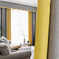 北欧风格窗帘布遮光卧室ins拼接棉麻客厅全遮光窗帘成品简约现代
