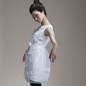 本裁2013 夏装新品 白色雪纺拼蕾丝花瓣裙12XQ70