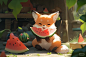 小狐狸｜我有一块西瓜瓜想分享给你。zzz