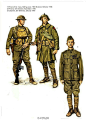 #老萨贴图#鱼鹰社彩绘插页：第一次世界大战中的美国陆军制服1917-19年