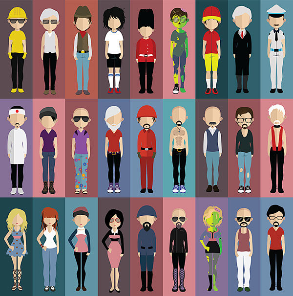 Set of people icons ...