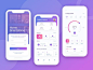 Smart Home Control App Concept ui ux design vector ui clean design art minimal sketch app smart remote control violet smart home sign in overview ios design app cards