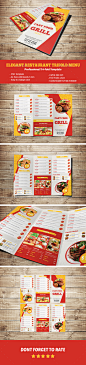 Elegant Restaurant Trifold Menu - Food Menus Print Templates