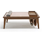 Low rectangular oak coffee table with tray BERGEN - Egoitaliano: 