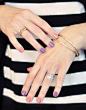 peach and purple manicure