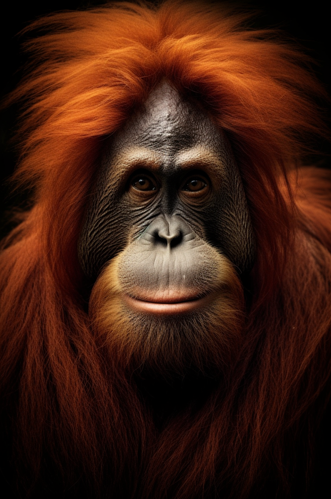 AI数字艺术可爱猩猩动物摄影图片-众图网