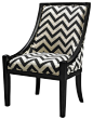 Linon Carnegie Chevron Chair in Black transitional-dining-chairs