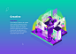 GumGum : New York agency Digiday approached us to create several isometric designs for GumGum. The idea is that AI (artificial intelligence) is coming up fast and changing the way we work. So we depicted 6 corporate area's in which AI augmented the profes