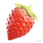 Strawberry - @到位啦UI素材 3D水果高精度模型