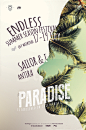 Paradise Summer Poster : Paradise Summer Poster – This flyer poster can be used for the summer season events such as a beach party, summer bar party, summer party or a fashion workshop, garden, outlet, karaoke, dj events and more. This summer poster combi