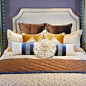 梵廊朵|别墅样板房|家居软装|床品套件|新古典|欧式奢华|香槟色-淘宝网