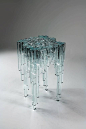 Side Table Modern Square Glass Crystal Italian Limited Edition Design In Excellent Condition For Sale In Ancona, Marche