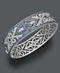 Lovely sapphire and diamond bangle. You know, to wear while bowling.: 