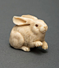 Netsuke, circa 1975. Ivory and horn. Saito Yasuo (born 1931), Japan. First of two photos.