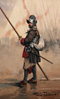 Spanish soldier of the "II Tercio de Asturias" (1690)