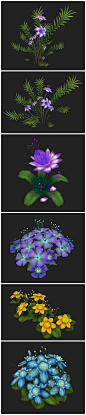 游戏美术素材 花草树木灌木植物3D模型 手游场景地编 3dmax源文件 CG原画参考 原画设定