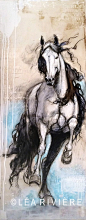 Nouvelle toile de Léa Rivière - new Léa Rivière's painting 60x24 p. / 152x61 cm..©Léa Rivière toute reproduction en partie ou en totalité interdite/ art/ horse/ chevaux/ painting/: 