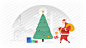santa-putting-toys-under-tree-ui-banner-preview #人物# #扁平# 采集@GrayKam